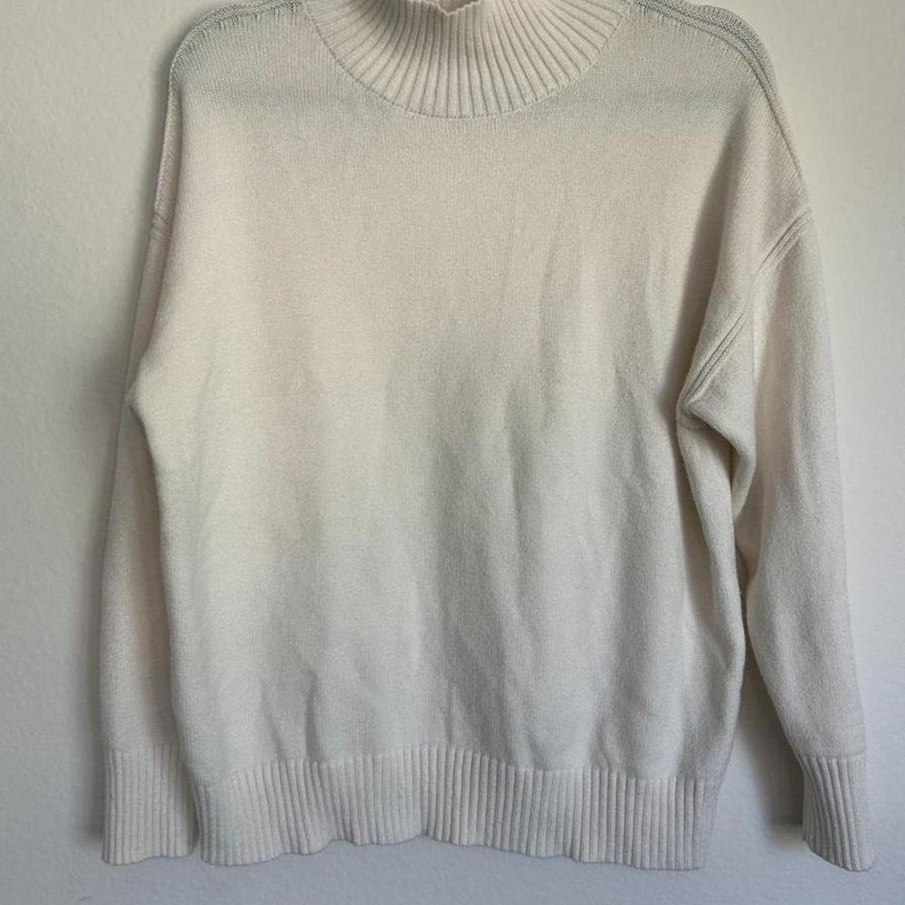 Magaschoni Cream Mock Neck Sweater M